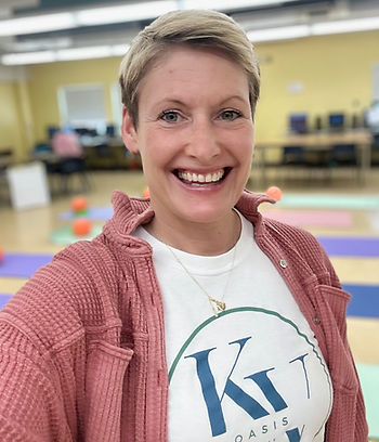 Program co-ordinator Mary Ellen Veale smiles broadly at a school gym where the Accelerate youth program was held.